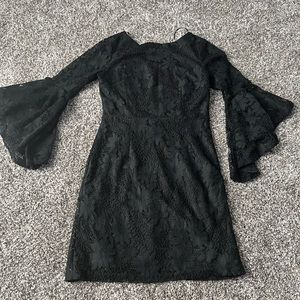 Lulu’s Bell Sleeved Lace Black Dress